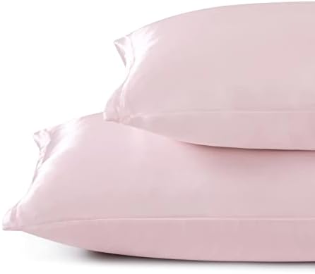 PERFECT SLEEP pink satin pillowcase