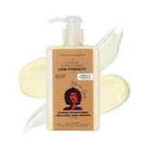 Leave-in conditioner bottle with pump on a white background
