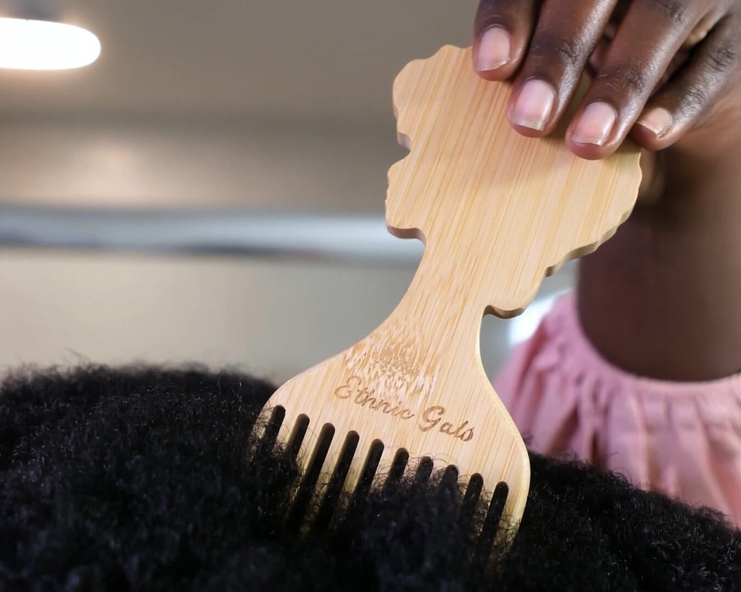 Natural Bamboo Afro Pick