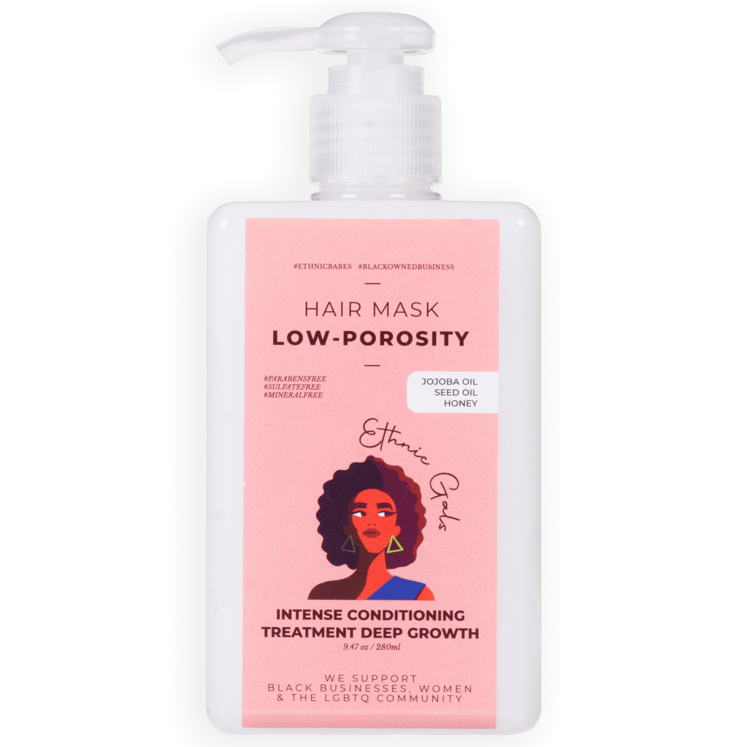 Pink DEEP REPAIR low porosity hair mask Ethnic Gals