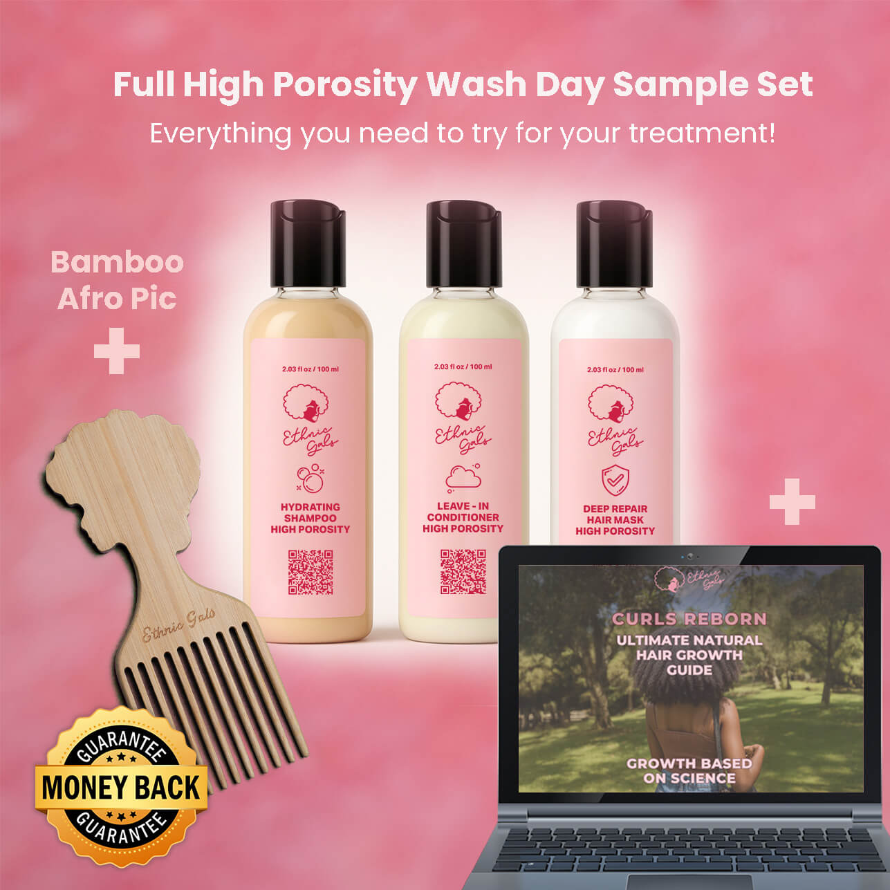 Pale Violet Red Curls Reborn Hair Growth Guide Ebook - High Porosity (15 pages of 60 pages) Ethnic Gals