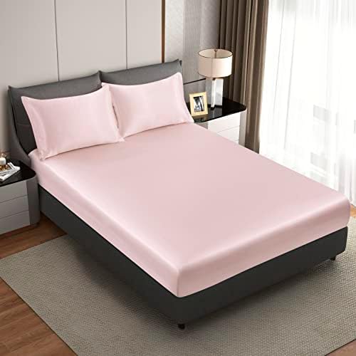 Light Gray PERFECT SLEEP pink satin pillowcase Ethnic Gals