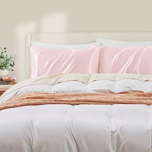 Pink Satin Pillowcase - Pack of 2 Soft, Smooth & Luxurious